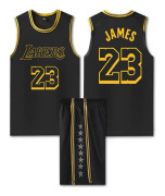 Mordely #23 LeBron James Basketlinne Set Lakers Uniform för Barn Vuxna black 2XL（170-175cm）
