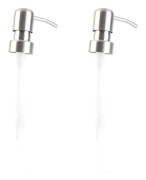 Ersättningspump Rostfritt Stål Tvål- och Lotiondispenserpump Ersättningshuvud för 26 mm 27,4 mm Diameter Type 2 silver