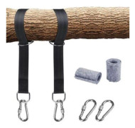 Hängmatta Rem, Trädgunga Rem, Hängmatta Gungfäste för Träd 2 x 150 cm med D-Ring - Två Karbinhakar - Max Last 500KG