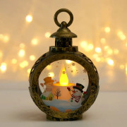 ##/Julrund LED-handlampa - Antik Gyllene Snögubbe, Jul##/