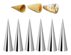 Delar av gräddhornformar i rostfritt stål, cannoliformar, non-stick fyllningsrör för wienerbröd och bakformar Conical style 6pcs