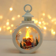 ##/Bärbar LED Rund Julbelysning - Vit Jultomte, Jul##/