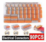 【13】90 st Elektriska kontakter Kopplingsplintar Klämplintar Kabel Återanvändbar - Perfekt