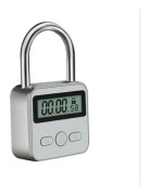 Smartlås, Brynnl max 99h, LCD-skärm, USB-uppladdningsbar, robust metalltimer, etikett