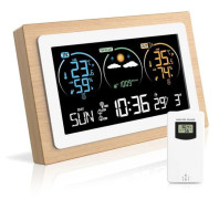 Trådlös Inomhus Utomhus Väderstation, Trådlös Väderstation med Utomhussensor, Digital Termometer Hygrometer