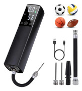 Elektrisk bollpump med LED digital display, batteridriven, lämplig för fotboll, basketboll, volleyboll, rugby, ballonger och uppblåsbara ringar[CP]