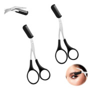 2 st ögonbrynssaxar och borste, ögonbrynssaxar för kvinnor, professionella ögonbrynssaxar, avtagbara skönhetsögonbrynssaxtrimmer för kvinnor och män