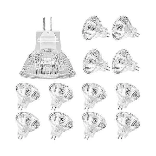 MR11 GU4 20W Halogenlampor, 12-pack Varmvit 2700K, Dimbar för Takarmaturer med Glasskydd