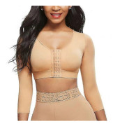 Womens Shapewear 3/4 ärm Arm Shaper Front Stängning Kompression BH Post Surgery Posture Corrector Linne BEIGE BEIGE 3XL