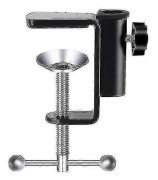 2st Justerbar 0-50mm Arm Skrivbordsklämma Bordslampa Hållare Metallstativ - Svart (hs)