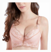 Lägg till tvåkupa BH med bygel, push up-vaddering Kompatibel med kvinnor, spets-BH i plusstorlek[LD] beige 34A