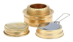 Utomhus camping alkoholspis, brännare, camping, utomhus, guld, 7,5 x 7,5 x 5 centimeter, alkoholspis