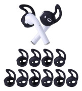5 par silikonöronspetsar kompatibla med AirPods 1 och 2, mjuka halkfria sportöronsnäckor i silikon, anti-dropp öronsnäcka gelhörlurar (svart)