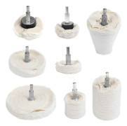 8 st. Bomulls Polerings Skivor, Poleringsdyna Hjul, Vit Polering