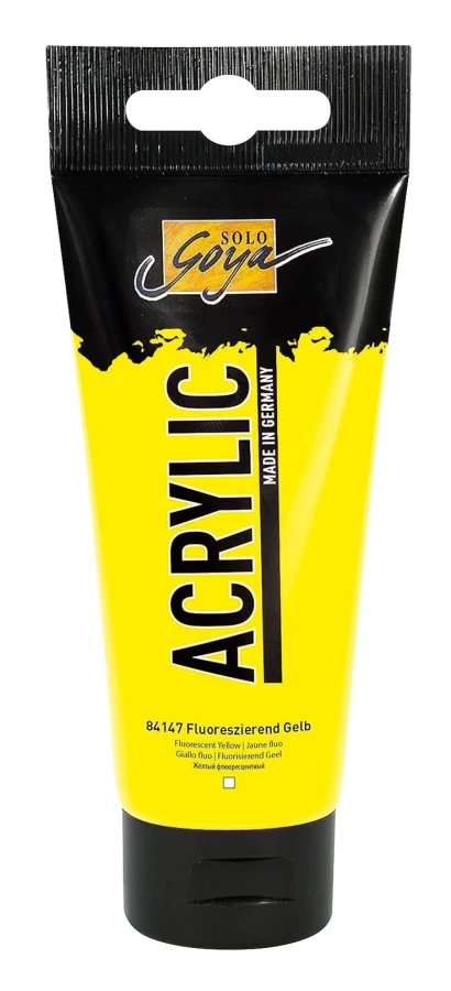 Solo Goya Akrylfärg, 100 ml Fluorescerande Gul