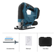 Sladdlös sticksåg - Elektrisk jigsaw 300W - 3500 varv/min - 0–45° geringssnitt - 3 blad - För 18V batteri utan batteri