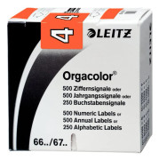 Leitz Orgacolor - Självhäftande flik - 4 - orange (pack om 500)