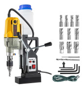 Magnetisk Borr, 1100W 1,57 Borrdiameter, 2697lbf/12000N Bärbar Elektrisk Magnetisk Borrpress med 12 Borr, 580 RPM Maxhastighet Borrmaskin för alla