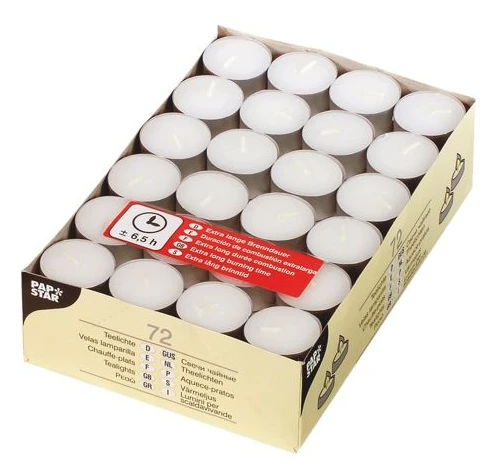 Papstar 15230, Cylinder, Vit, 6,5 h, 72 styck