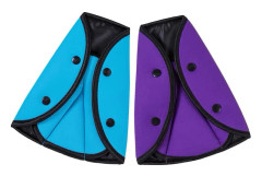 Safety Belt Adjuster Universal Car Seatbelt Strap Vehicle Seatbelt Protector Clip Protection Triangle Purple Blue 2 Pieces