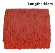 Röd 10cm 10m sytrådsfrans - Frans tofs 15cm/10cm bred för kjol bröllopsklänning lampskärm dekoration röd red