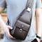 【BQ】Enkel dragkedja/spänne bröstväska Crossbody-väska Bärbar stor kapacitet Liten slingväska för löpning och fitness Brown