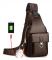 【BQ】Enkel dragkedja/spänne bröstväska Crossbody-väska Bärbar stor kapacitet Liten slingväska för löpning och fitness Brown