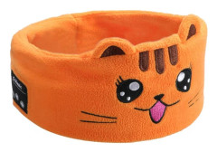 Ögonmask för barn med Bluetooth-hörlurar, brusreducerande hörlurar för barn, mörkläggande sömnmaskhörlurar med tunna högtalare och supermjuk fleecehea Cat