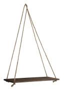Vägghängande rep-hylla, kolfärgad, 35x14\", krukhållare, förvaringsställ, heminredning