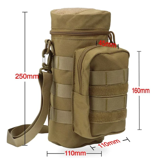 Taktisk Molle Vattenflaska Väska, Hydration Carrier Väska med Extra