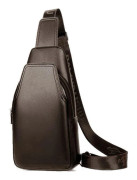 【BQ】Enkel dragkedja/spänne bröstväska Crossbody-väska Bärbar stor kapacitet Liten slingväska för löpning och fitness Classic Brown