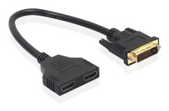 Dubbel HDMI-kompatibel hona till DVI 24+1 hane adapterkabel dubbelriktad konverteringssladd Da-WELLNGS