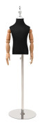 vidaXL Justerbar mannequin 120-157 cm med bas Unisex PP Svart