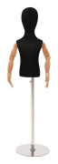 vidaXL Justerbar mannequin 120-157 cm med bas Unisex PP Svart