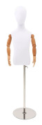 vidaXL Justerbar mannequin 120-150 cm med bas Unisex PP Vit 120-150 cm