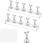 Ett tvådelat akrylnagelkonstställ, designat för handträning, nagelkonstdesign, nagelkonstnärskap och DIY-nagelkonst. Silver.