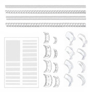 21-delars osynligt silikonset för ringar – transparent spiral ringjusterare i TPU+PC för lösa ringar, enkel DIY-avtagbar passform, återanvändbar, inkluderar klisterkuddar