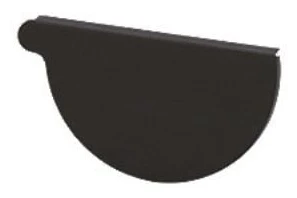 VMZINC slutstycke för halvcirkelformad kanal, ANTHRA-ZINC, höger 280/80 mm