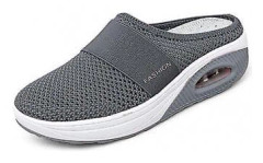 Walking Shoes Breathable Casual Mesh Slip-on Walking Shoes (42 Dark Grey)