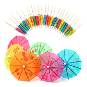 Cocktailparaplyer, Pappersdekoration för Cocktail 50 st 10cm Mini Dri