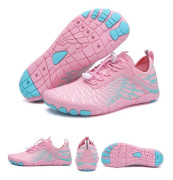 Barfotavandringsskor, dam/herr, andningsbara, halkfria, atletiska, bred tå, vattenskor, för promenader, löpning, simning, strand Storlek 26 Rosa Size 26 Pink