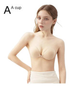 Reusable Strapless Bras for Women in Mesh Fabric, Invisible Strapless - A to D Cup Hudfärg A-kupa