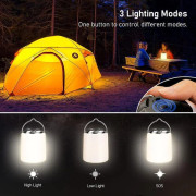Uppladdningsbar LED-campinglampa – 3000K varmvitt ljus, justerbar ljusstyrka 3 lägen