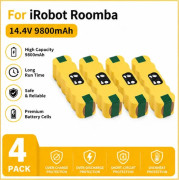 Robotdammsugare batteri - 14,4 V Li-ion ersättningsbatteri - 9800 mAh hög kapacitet - 4-pack 18650-celler - För modeller 500 550 560 600 650 698 780 980