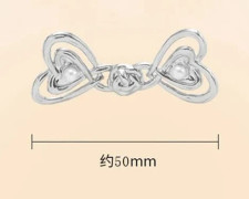 Jeans midjeknapp hjärtform - Justerbar midjeklämma - Ingen sömnad - För kjol och byxor - Nålknapp set 2 st - Silver