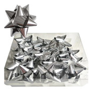 Självhäftande rosetter 11 cm silver 15 st. 1 förpackning.