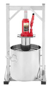 Hydraulisk frukt- och vinpress - Manuell 3 t juice- och vinpress - 12 l ytterkorg 6 l innerkorg - Rostfritt stål 201/304 - För druvor äpplen cider - Silver