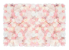 Blomväggspanel set - Konstgjord rosenvägg - 12 st paneler - Silkesblommor - Bakgrund för bröllop & fest - 40 x 60 cm - Rosa