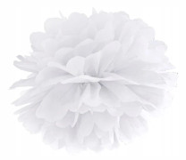 Papperspompom, vit, 35 cm, 1 st.