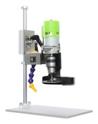 Glasflaskskärare för vinflaskor - Elektrisk bordsmaskin - 150 W - 110–240 V EU-kontakt - 2000–6000 varv/min - 60 mm skiva - 360° justerbar rotation - Silver/Fluorescerande grön